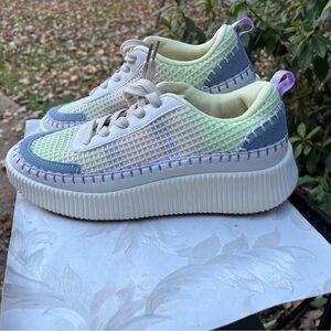 Womens Nicole Miller Cream and Purple Sneakers 7.5